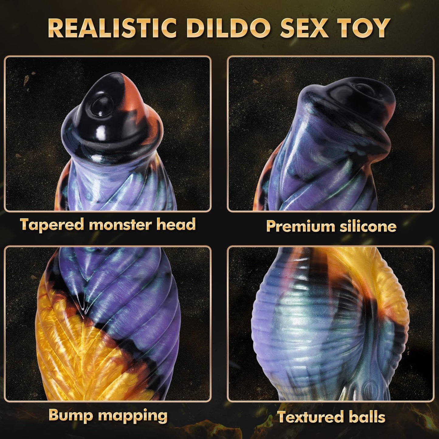 Thrusting Dildo Sex Toys Vibrator - 10.2" 3IN1 Huge Thick Dildos Anal Toys U & G-Spot Vibrator, Monster Big Dildo Remote Control 7 Modes, Suction Cup Fantasy Dildo Adult Sex Toys & Games for Men Women