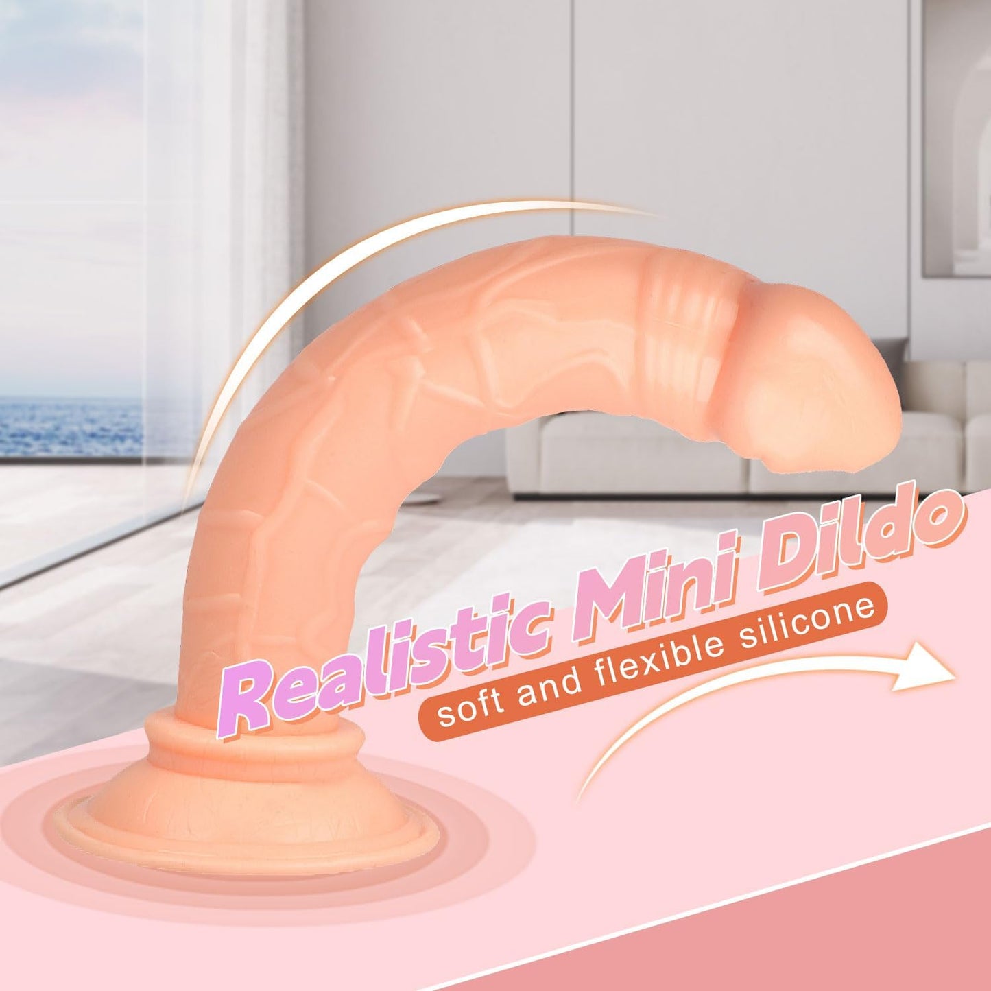 V8-Mini Realistic and Realistic Classic Hands-Free Suction Cup Tool, Let You Enjoy It Flexibly (5.31 Inch)