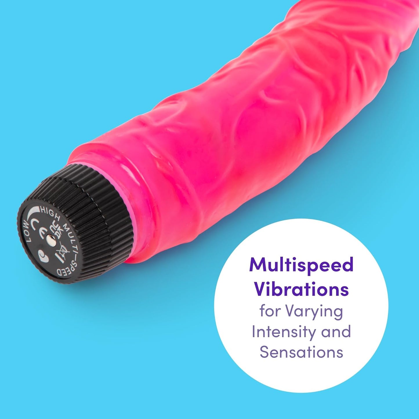 Vibrating Dildo - 8 Inch Realistic Dildos - Multispeed Sex Toy for Women and Couples - Pink - Waterproof