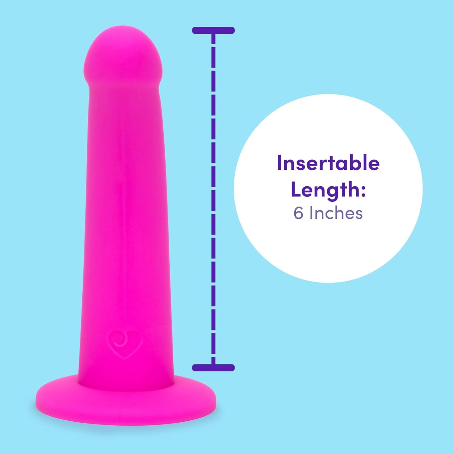 Curved Dildo - 6 Inch Silicone Suction Cup Dildo - Slim Flexible Anal Dildo - Harness Compatible Strap on Dildo - Adult Sex Toys for Men, Women & Couples - Waterproof - Pink