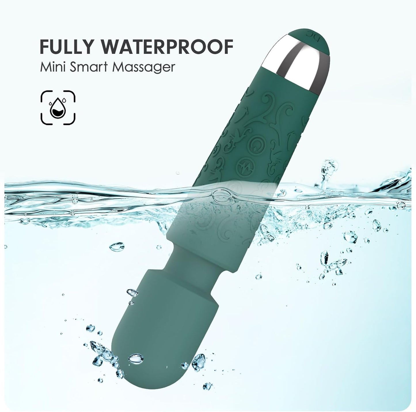 Electric Neck Massager, Rechargeable Handheld Waterproof Mini Massager, Green