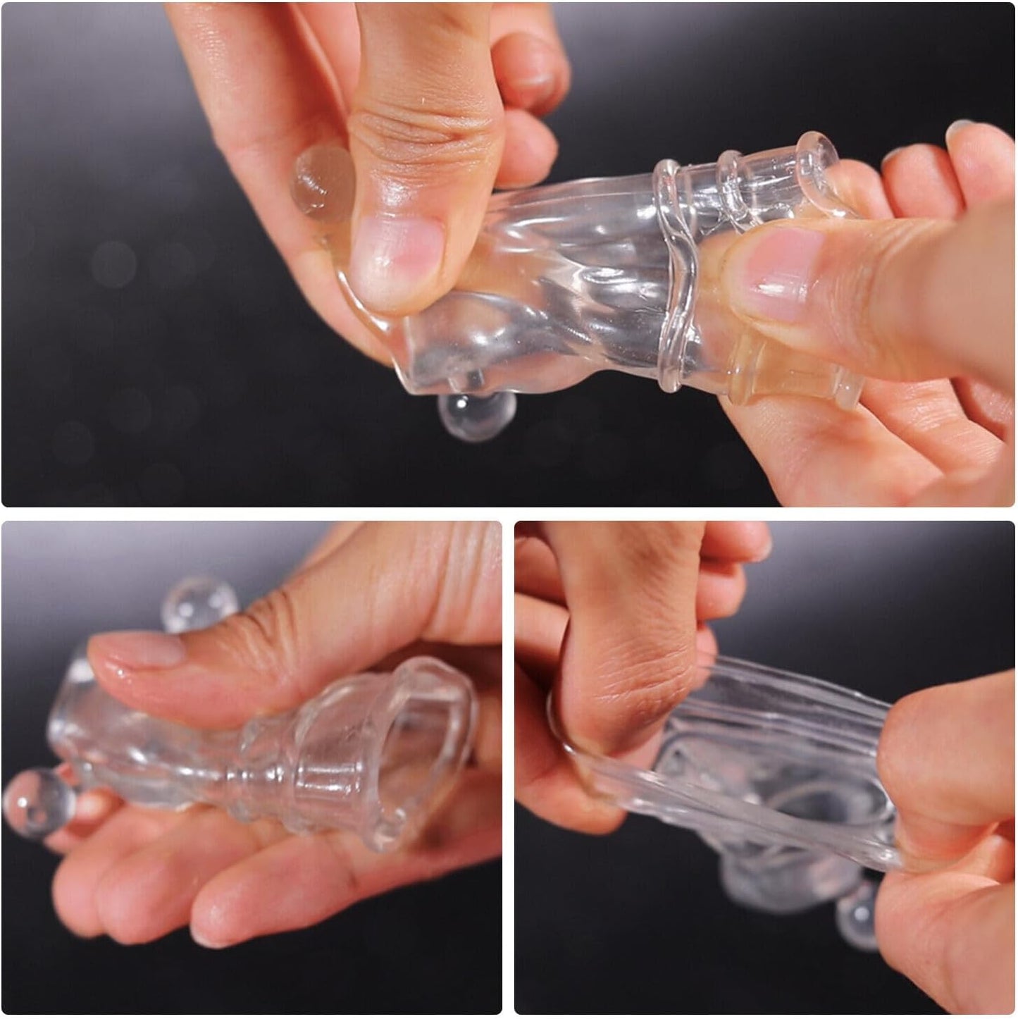 Reusable Silicone Penis Sleeve Special Cock Rings Delay Extension Glans Sleeve Permanent Spike for Adult Men Sex Toys