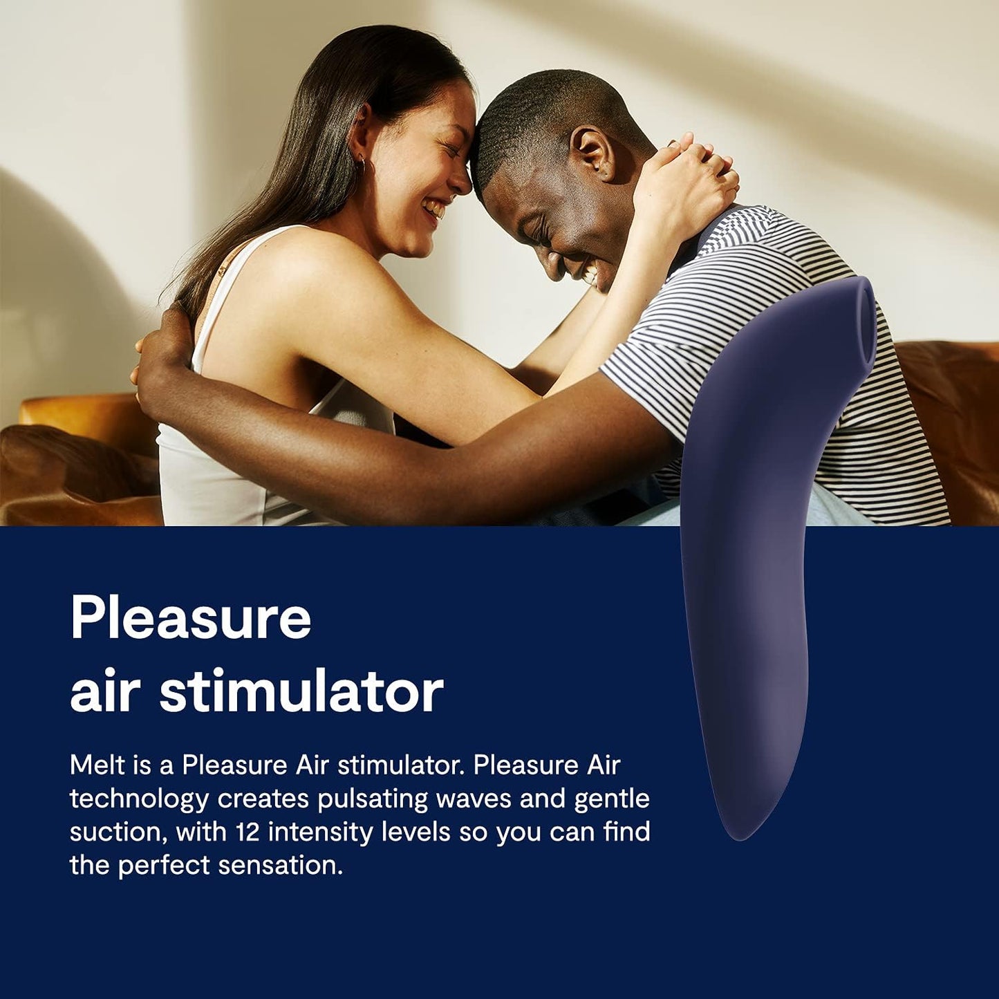 Melt Clitoral Sucking Toy for Couples - Clit Stimulator with 12 Suction Speeds - Waterproof Sucker Vibrator - App Controlled - Rechargeable Vibrating Adult Sex Toys for Women - Midnight Blue