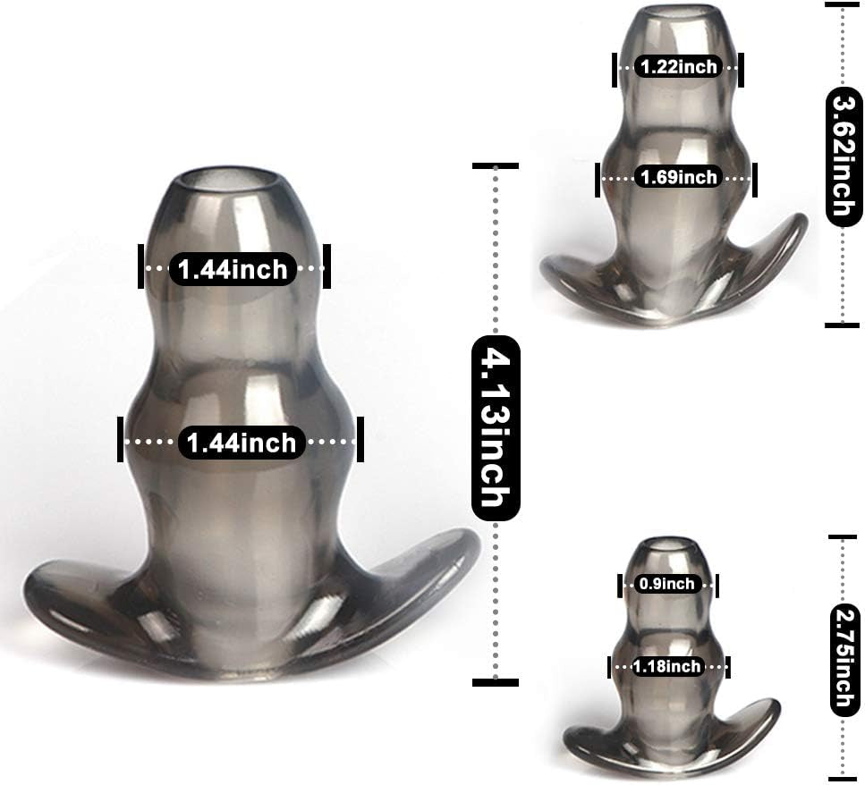 GZI6-3 Hollow Plug Sizes, Silicone Exercise Plug Kit for Men and Women (Brown)