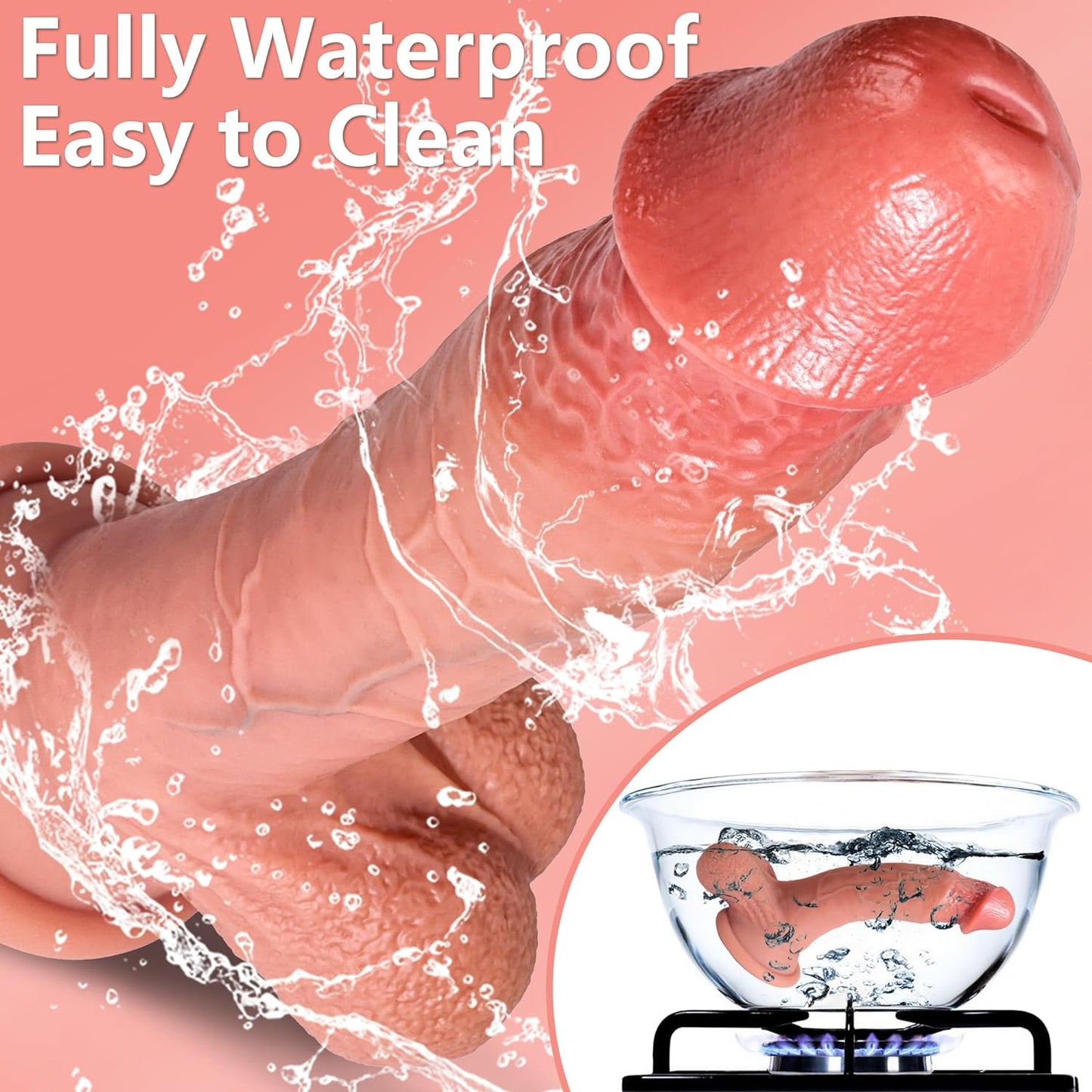 12 Inch Huge Thick Dildo, Realistic Big Dildo with Full Shaped Balls, Dual Density Silicone Dildos with Suction Cup and Soft Flexible Shaft, Monster Dildo G Spot Penis Adult Sex Toys for Women