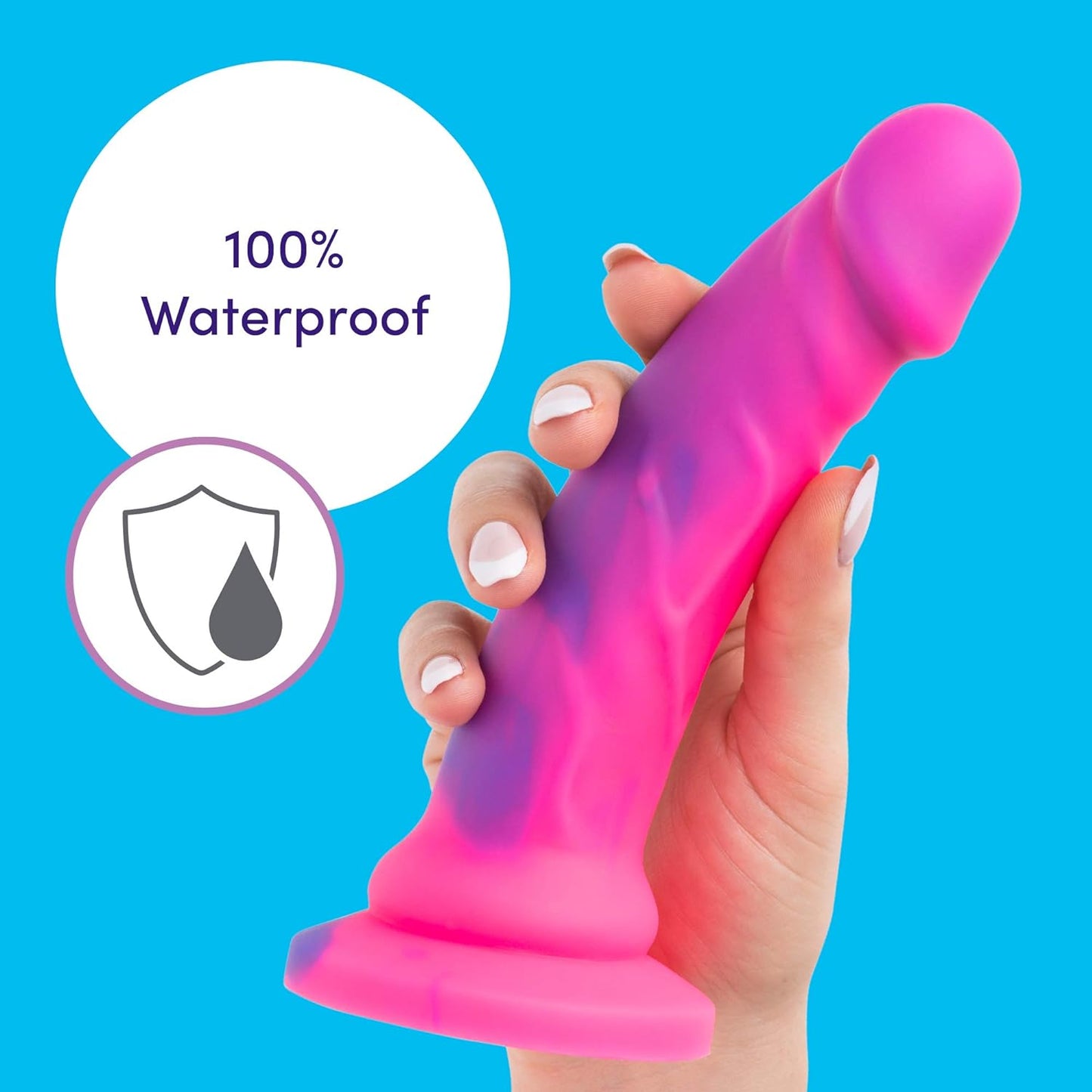 Lifelike Lover Luxe Realistic Dildo - 6.5 Inch Suction Cup Dildo for Women - Multicoloured Silicone Dildo - Harness Compatible - Waterproof - Pink Dildo