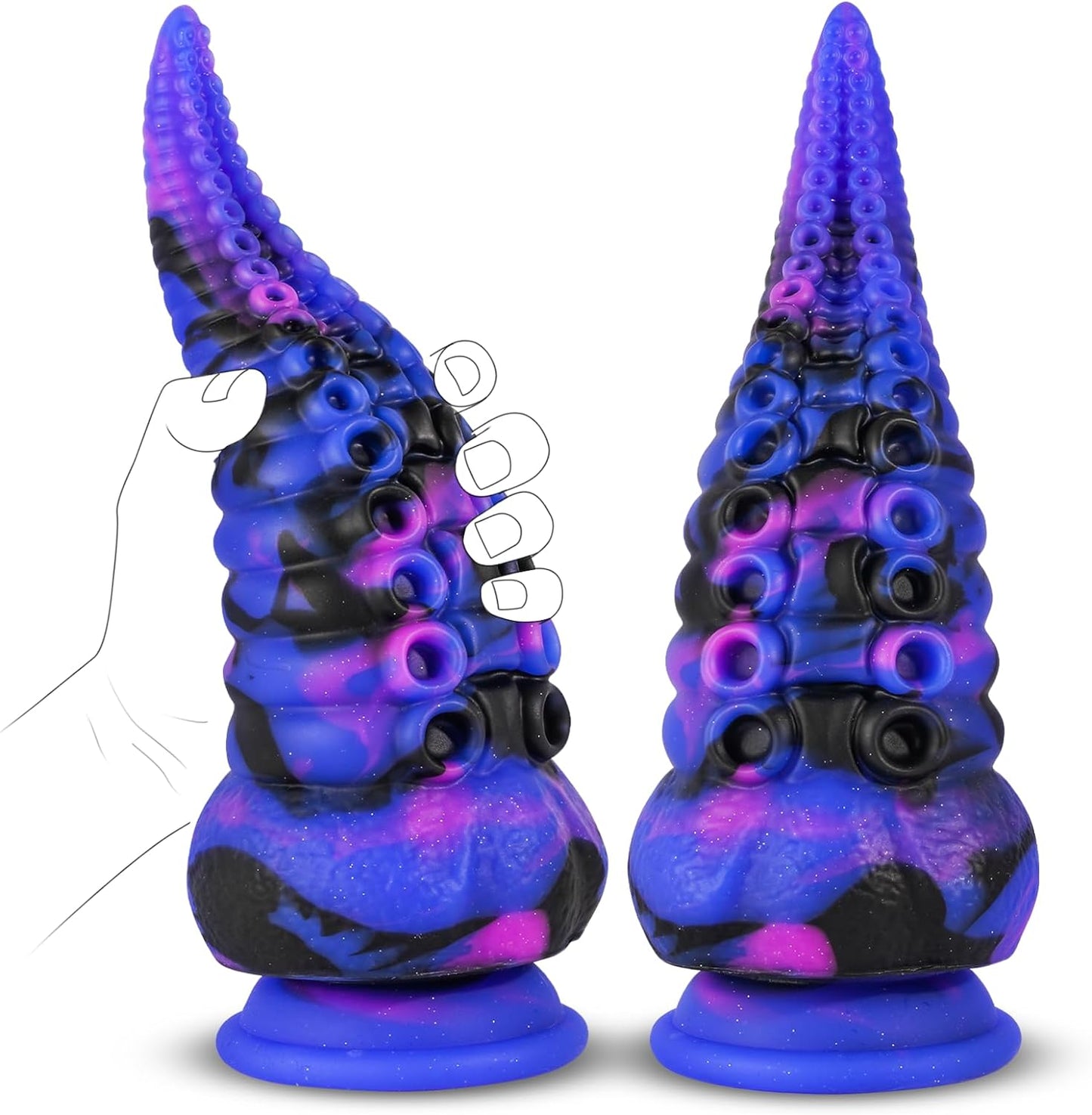 Monster Dildo Tentacle Adult Toy: Big Thick Dildos with Suction Cup for Women, Huge Fantasy Dildo with Octopus-Shape, 8.7” Silicone Giant Dildo, Galaxy