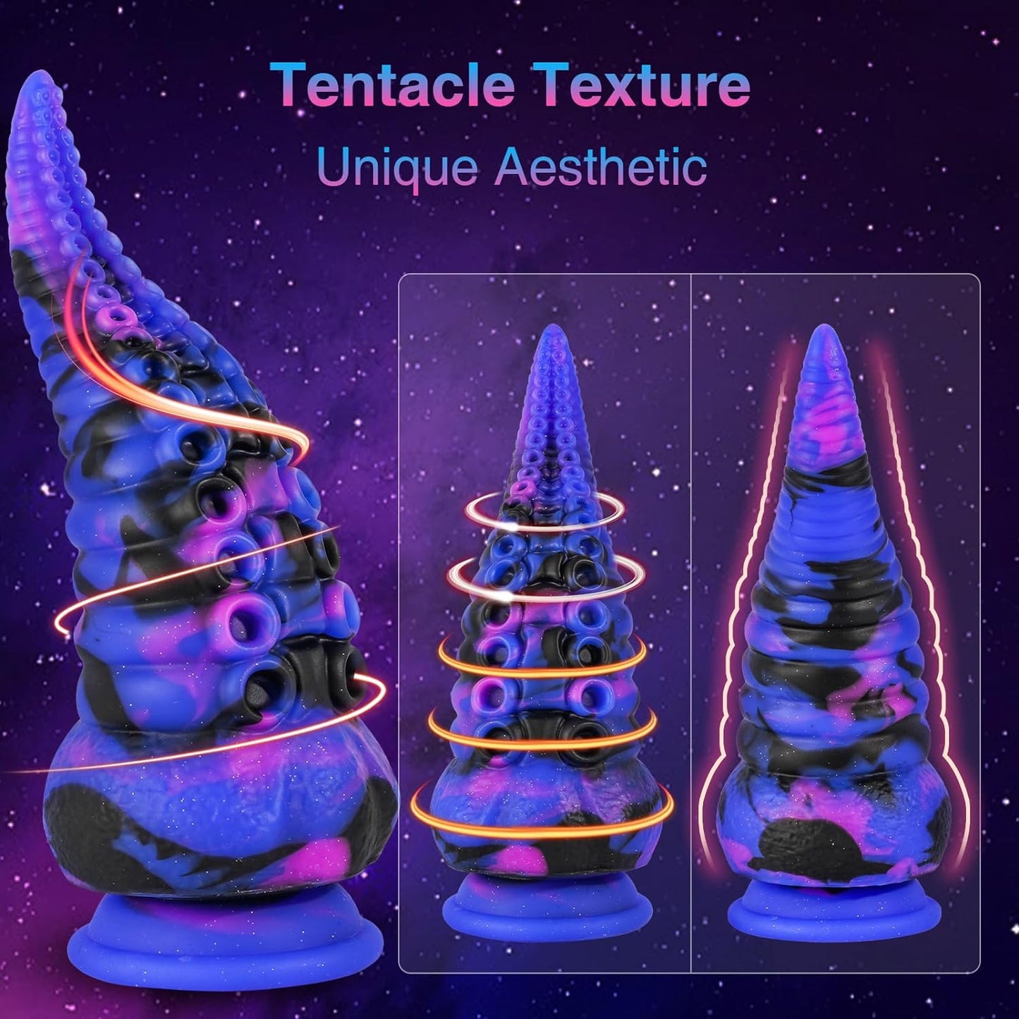 Monster Dildo Tentacle Adult Toy: Big Thick Dildos with Suction Cup for Women, Huge Fantasy Dildo with Octopus-Shape, 8.7” Silicone Giant Dildo, Galaxy