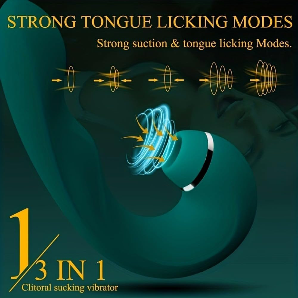 Female Masturbator 3 in 1 Clit Sucker Dildo G-Spot Vibrator Sucking Vibrators for Women Clitoral Stimulator Sex Toys