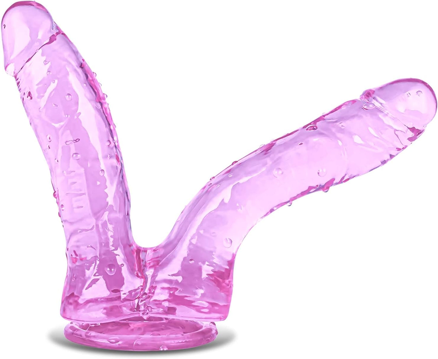 Lifelike Lover Luxe Double Ended Realistic Dildo - Huge Silicone Dildo with Strong Suction Cup (6.3“ Purple)