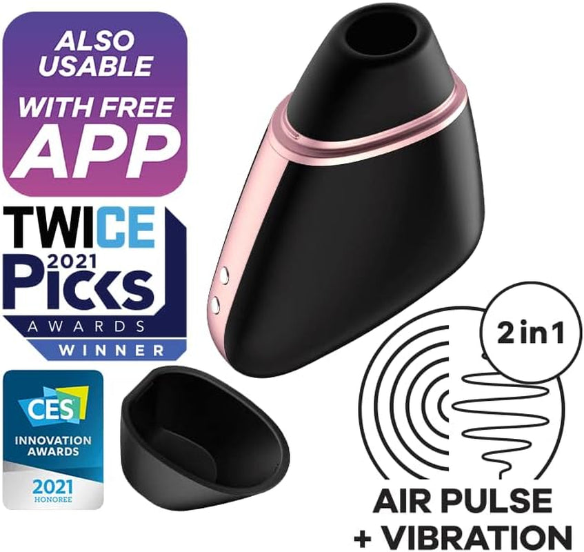 Love Triangle | Air Pulse Technology | Vibrator | 2 Independently Controlled Motors | Connect App | Waterproof (IPX7) | Rechargeable Battery | Skin-Friendly Silicone