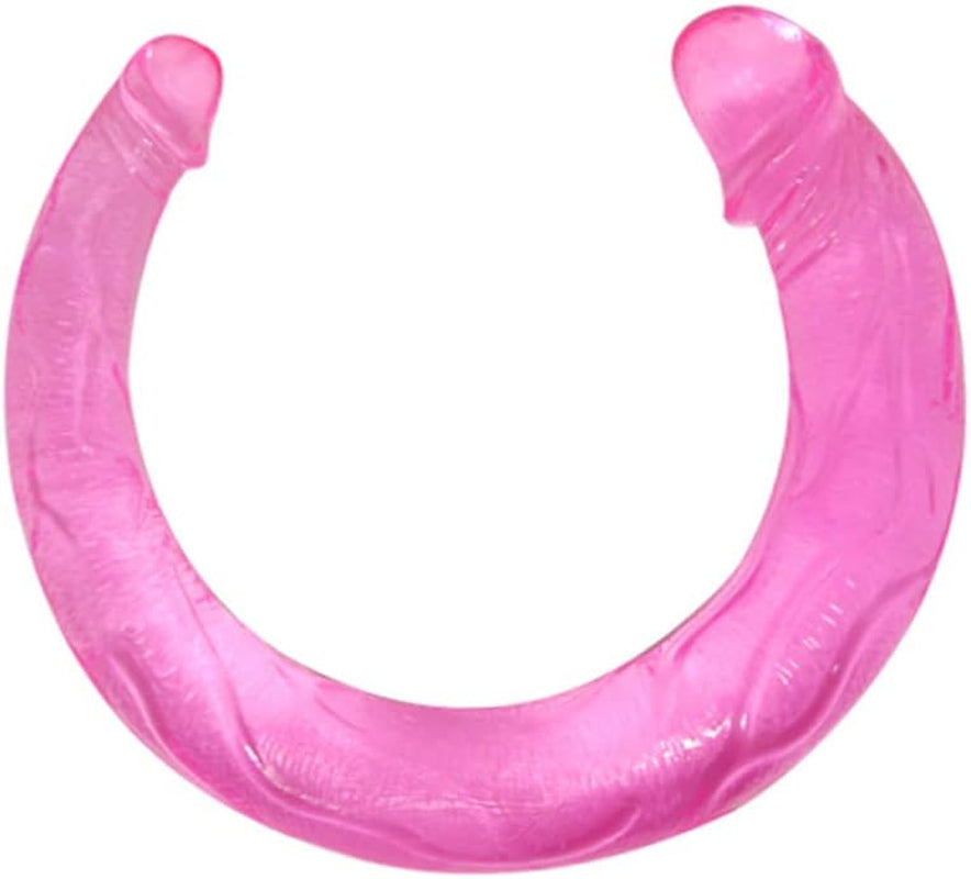 Flexible Double Penetration Dildo for Couples Vaginal Anal Play, Double Ended Defined Heads Veined Shaft 16.53 Inch