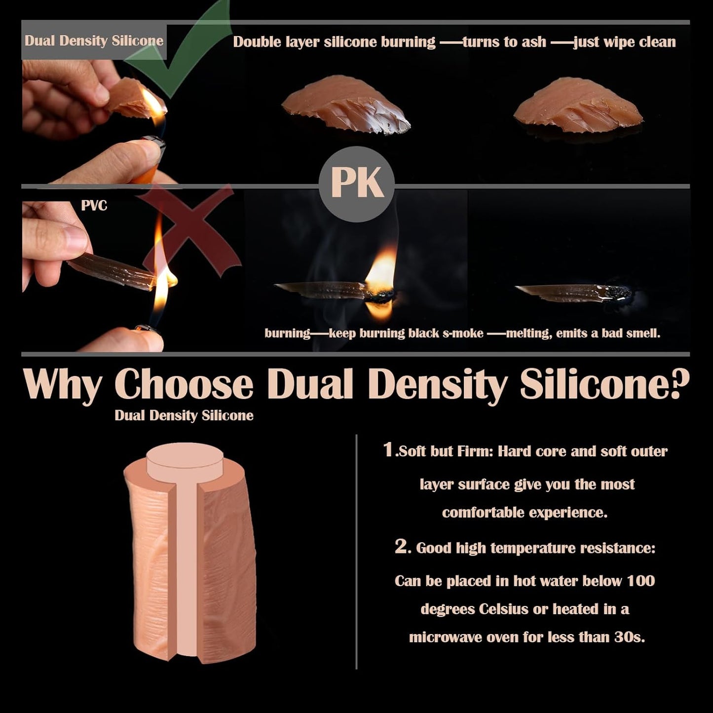 Dual Density Silicone Huge Dildo,10 Inch Big Anal Dildos without Ball for Deeper and Faster Play, Giant Thick Dildo with Strong Suction Cup, Fake Penis Adult Sex Toys for Women Men Couple