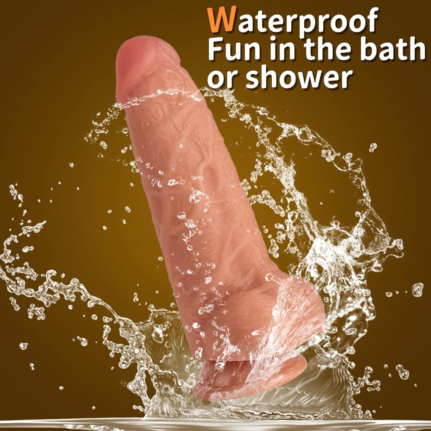 7.87 Inch Realistic Dildo, Body-Safe Material Huge Penis with Strong Suction Cup for Hands-Free Play, Flexible Cock with Curved Shaft and Balls for Vaginal G-Spot and Anal Play