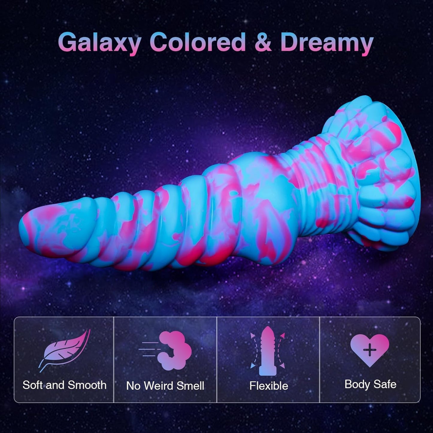 Huge Thick Big Monster Dildo, Silicone Fantasy Dragon Dildo with Suction Cup for Anal Prostate Massage, Large Knot Dildo Sex Toys for Women Men Pop, 8.7" Realistic Bad Boy (Blue)