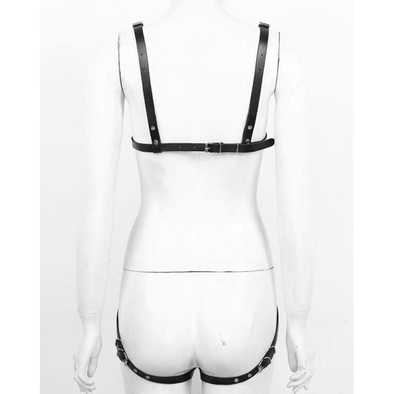 Harness for Women Sexy BDSM Bondage Sex Toys for Woman Leather Body Halter Neck Black Cage Sexy Lingerie for Couples Cosplay