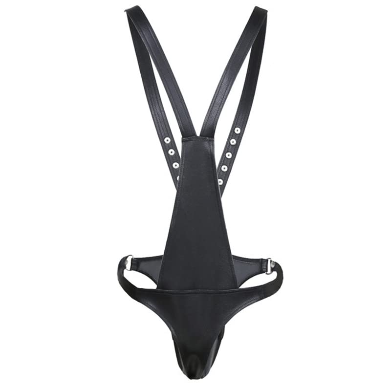 Fetish Gay Leather Strap Men's Open Crotch Full Body Bondage Clothes Sexy Party Clubwear Men's Chest Strap Belt (Color : Style 1)