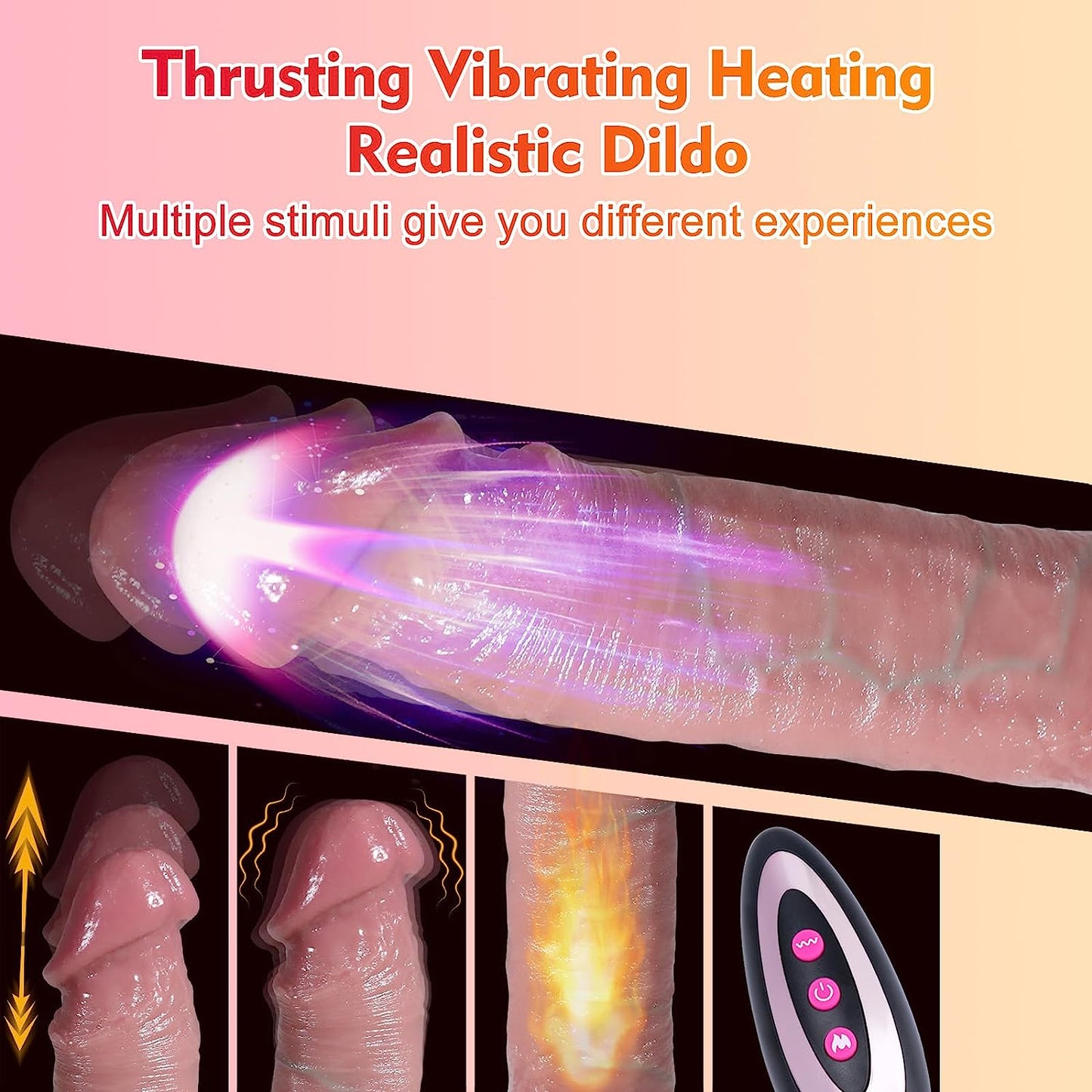 Thrusting Dildo Vibrator Sex Toys - Adult Sex Toys Realistic Penis G Spot Vagina Silicone Dildos Female Sex Stimulator with 7 Modes & Suction Cup, Adult Women Sex Toys & Games for Women Couples, 8.7"