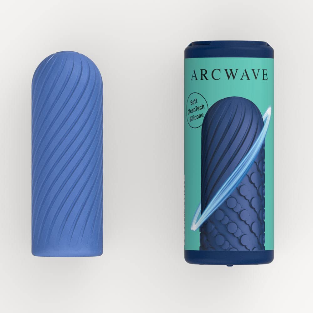 Arcwave Ghost Male Stroker - Male Masturbator with 4 Inch Reversible Sleeve - Multi-Textured Penis Sleeve - Clean Tech Silicone - Reusable & Easy Clean Adult Sex Toy - Blue
