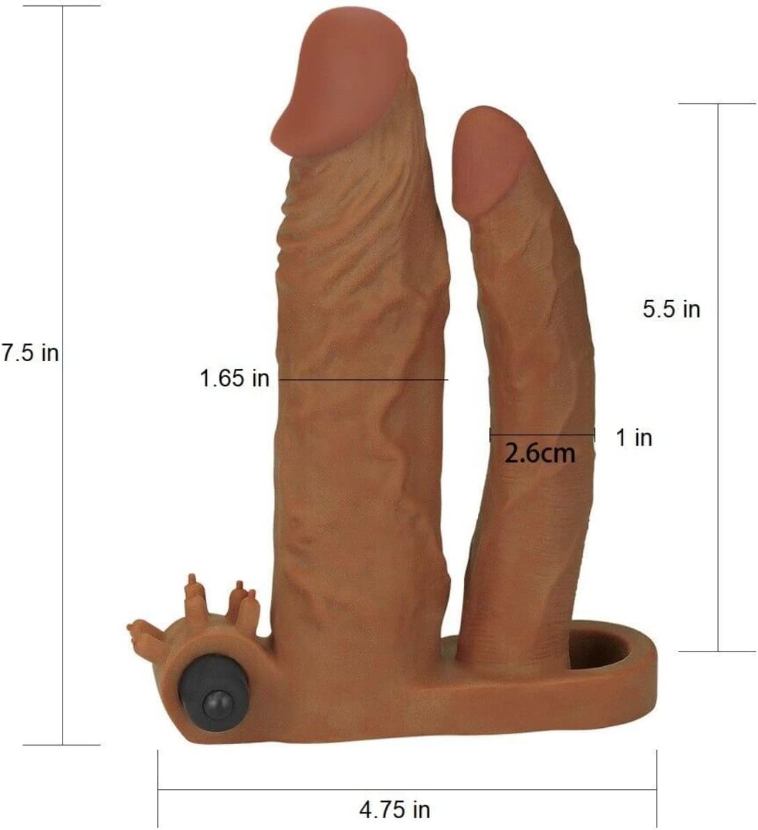DilshodStore Vibrating Double Penetration Black Penis Extension Cock Sleeve Anal Sex Dildo Kelly Kessa
