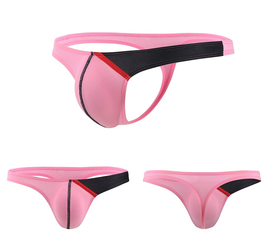 FEOYA Men's Underwear Thongs Low Waist Ice Silk Briefs Bikini Bulge Enhancing