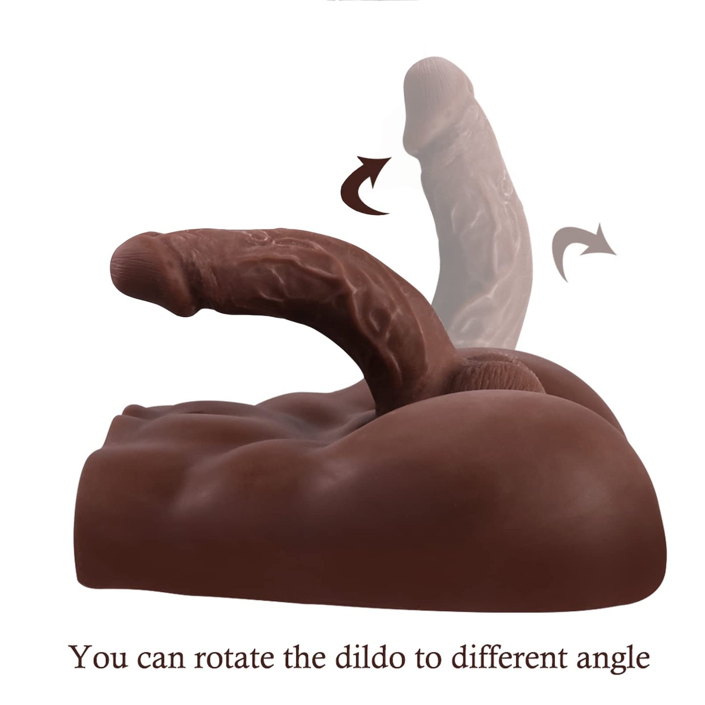 Hliang Dildo Sex Dolls - Lifelike 3D Torso Masturbation Dildo and Vaginal Love Dolls Realistic Sex Toys for Women Couple (Dark Brown)