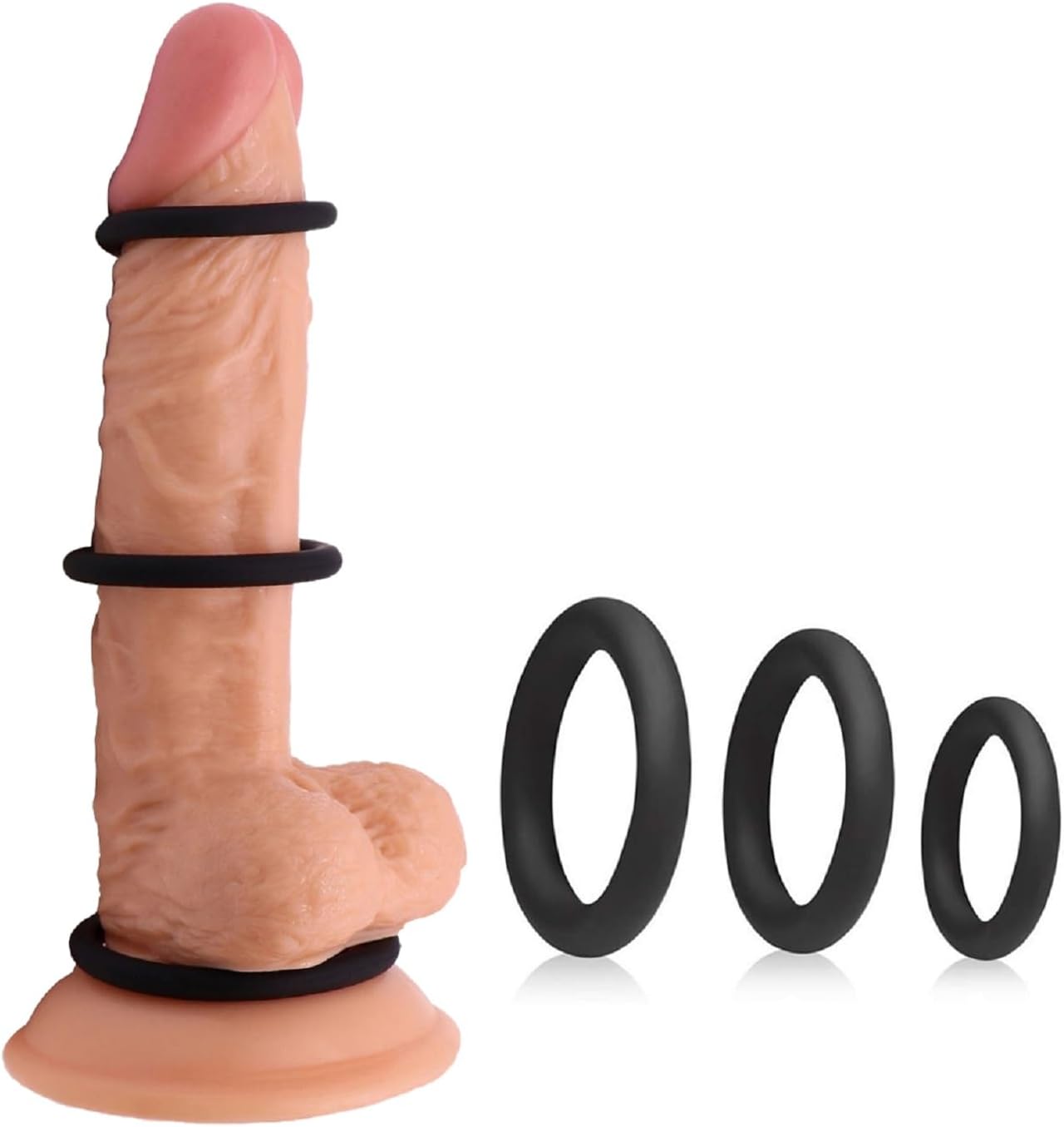 NB2D-Extension Ring Band Kit for Men, Set of 3 Silicone Elastic Rings for Lengthening Purposes