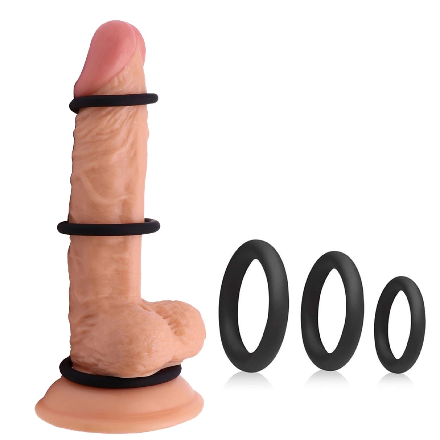 NB2D-Extension Ring Band Kit for Men, Set of 3 Silicone Elastic Rings for Lengthening Purposes