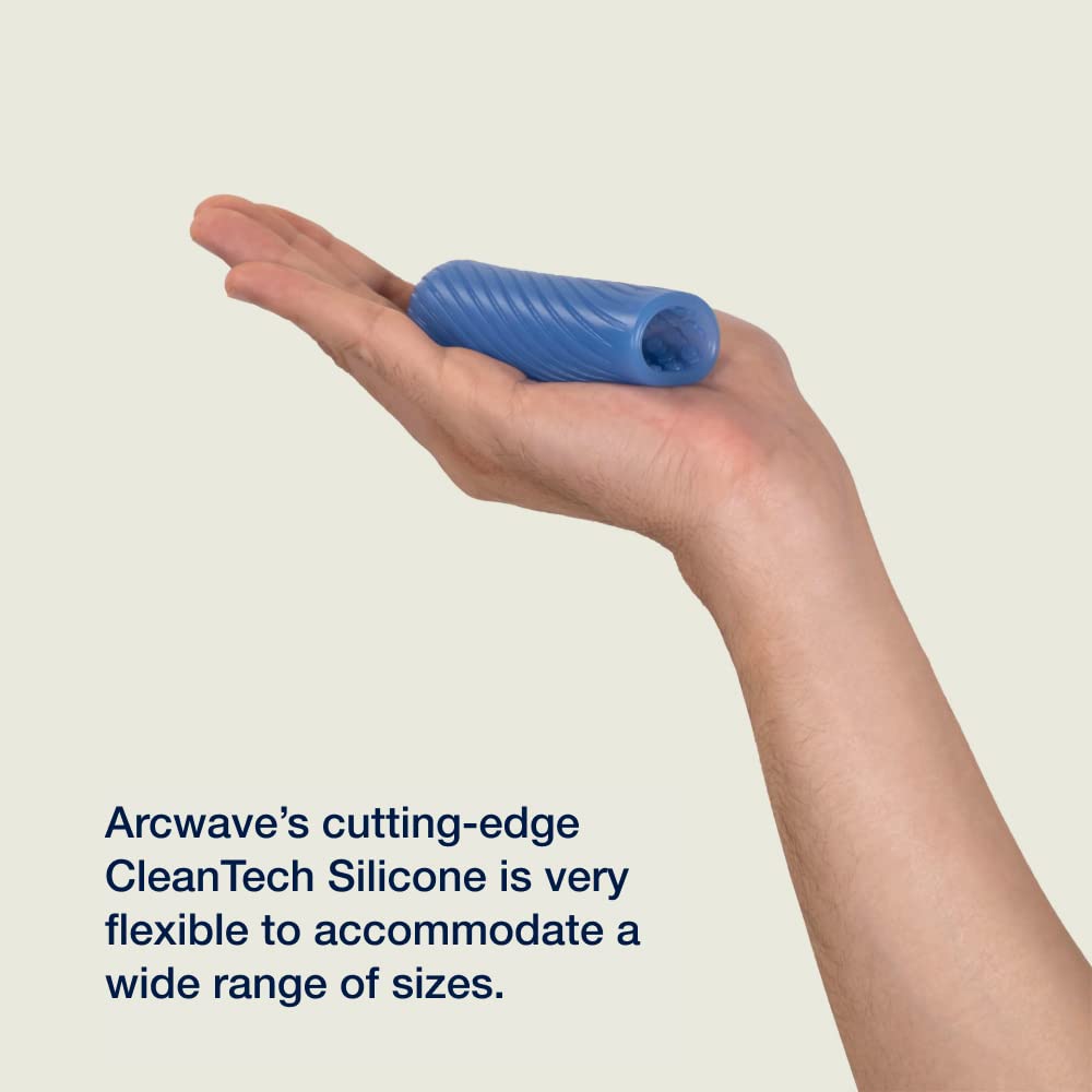 Arcwave Ghost Male Stroker - Male Masturbator with 4 Inch Reversible Sleeve - Multi-Textured Penis Sleeve - Clean Tech Silicone - Reusable & Easy Clean Adult Sex Toy - Blue