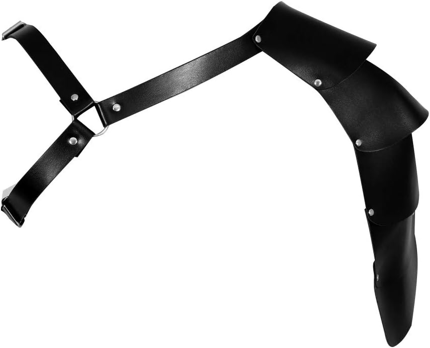 Men Leather Body Harness Cage Bra Shoulder Guard Armor Steampunk Goth Fetish
