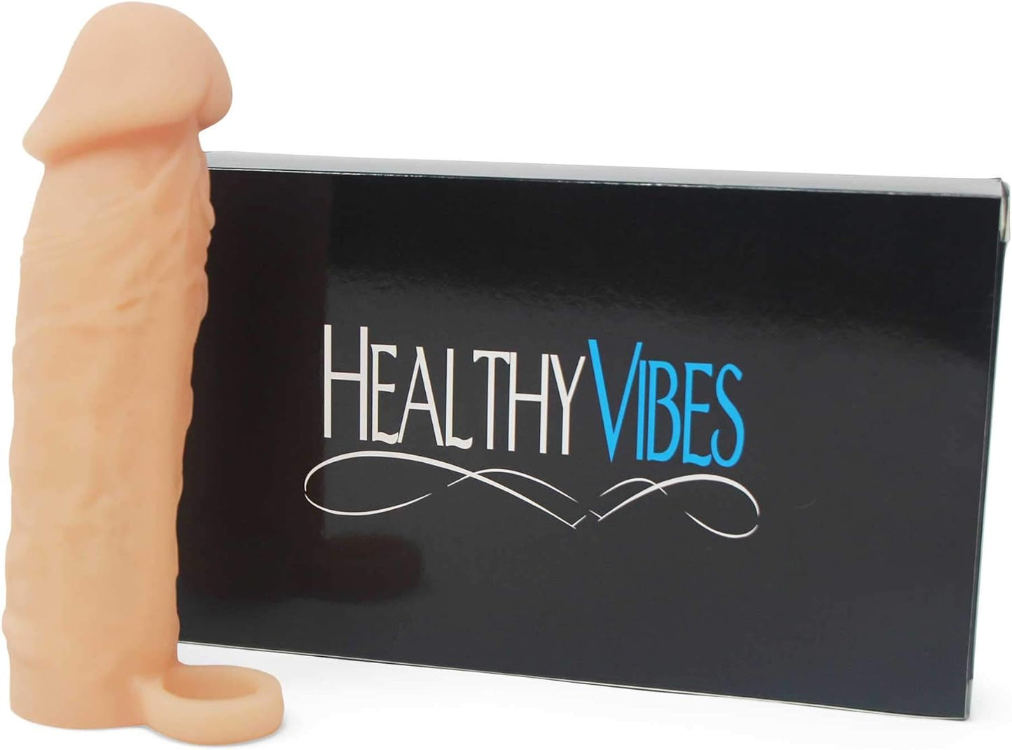 Natural Penis Extension Sleeve for Men by , 6.5 Inch Realistic Medical Grade Silicone Erection Enhancing Cock Sheath, Flesh Color