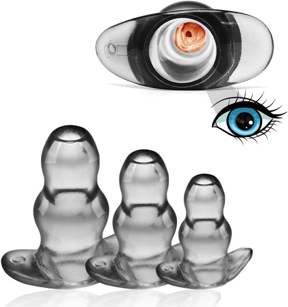 GZI6-3 Hollow Plug Sizes, Silicone Exercise Plug Kit for Men and Women (Brown)