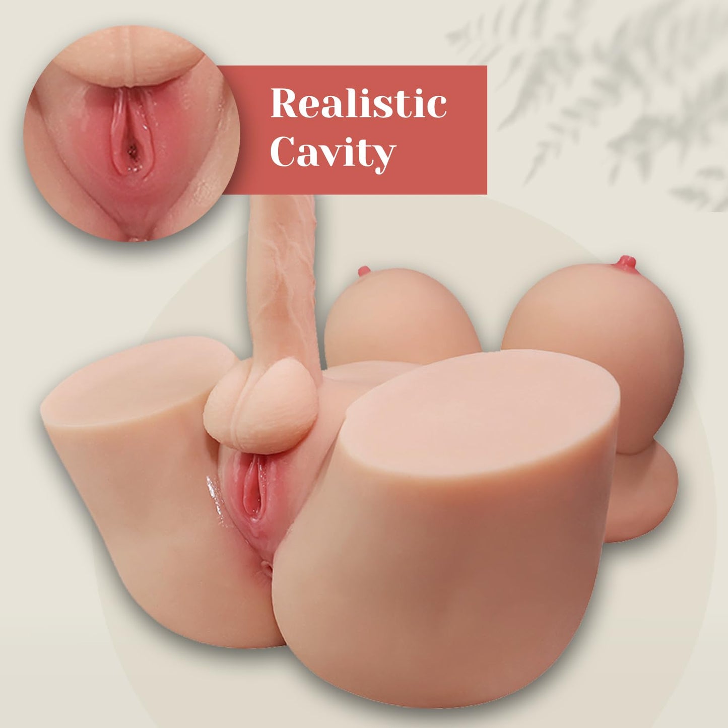 Erocit Shemale Sex Doll Torso (38.6 lb) with 7 inch Realistic Dildo, Life Size Sex Doll for Men Women Couples & Adults Sexual Wellness & Pleasure Juguetes Sexuales, Lifelike Anal & Pussy Holes