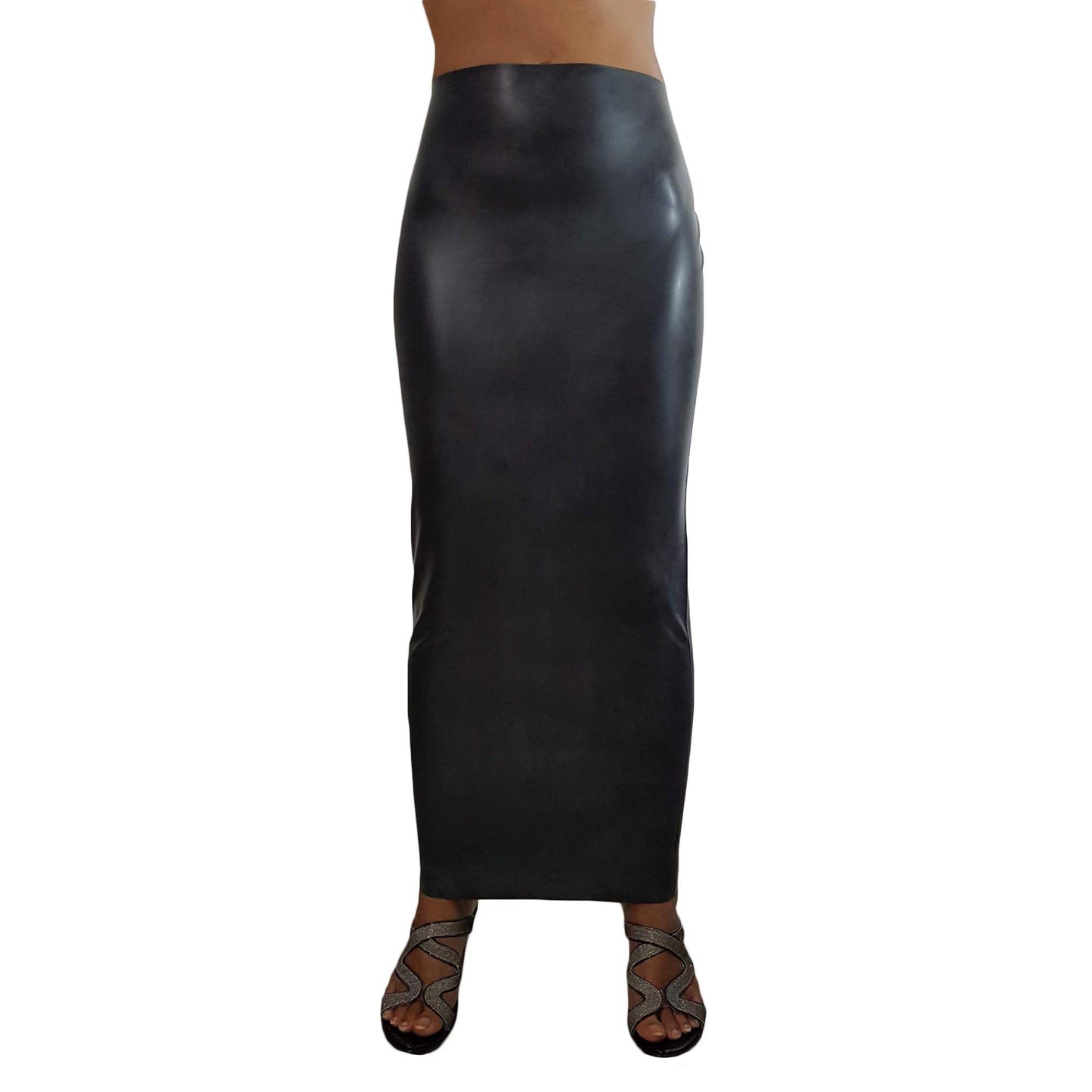 Lequida Black Latex 100% Rubber Long Hobble Skirt HOT (one Size)