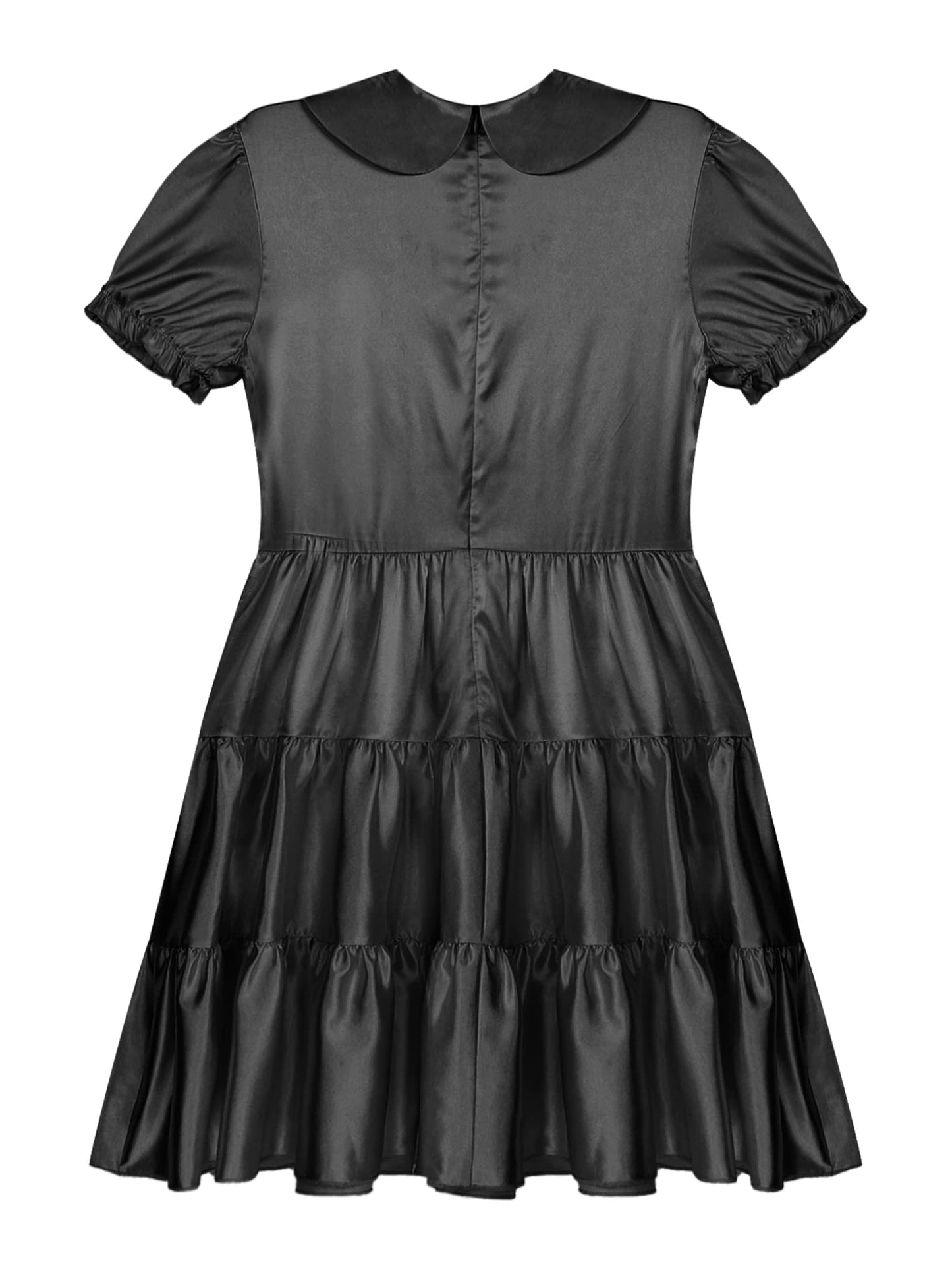 LiiYii Mens Sissy Crossdressing Lingerie Dress Satin Frilly Girly Dress Bowknot Ruffle Pajamas Nightwear Black Medium