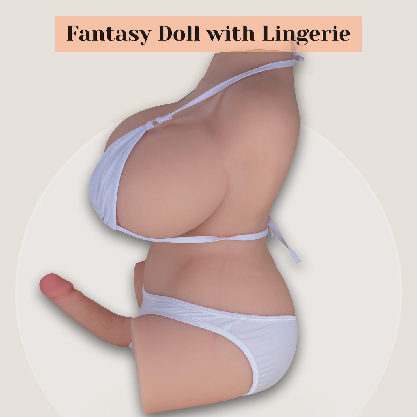 Erocit Shemale Sex Doll Torso (38.6 lb) with 7 inch Realistic Dildo, Life Size Sex Doll for Men Women Couples & Adults Sexual Wellness & Pleasure Juguetes Sexuales, Lifelike Anal & Pussy Holes