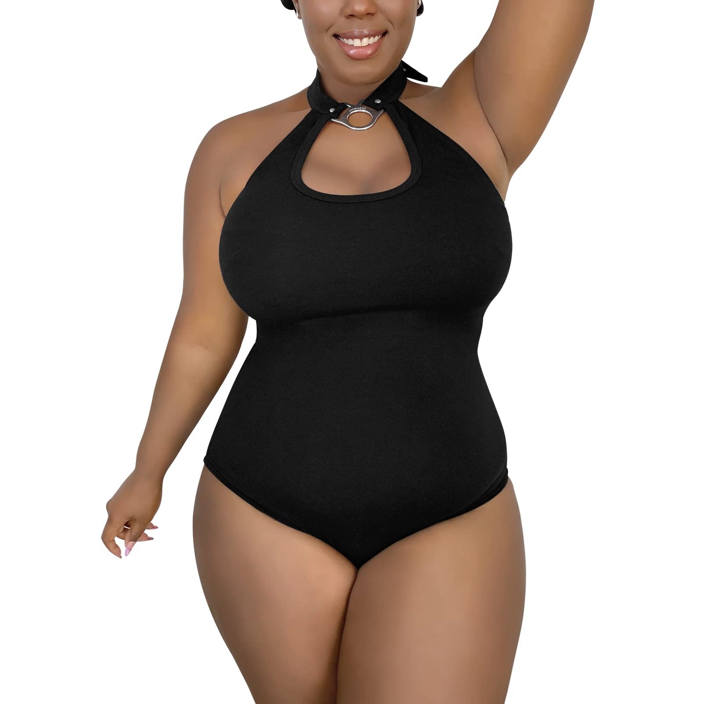 Littleforbig Cotton Romper Onesie Pajamas Bodysuit - Drop Collar Bondage Bodysuit 2XL