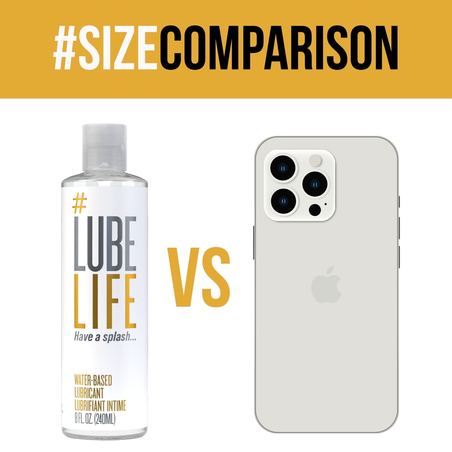 Lube Life Water-Based Personal Lubricant, Lube for Men, Women and Couples, Non-Staining, 8 Fl Oz (240 mL)