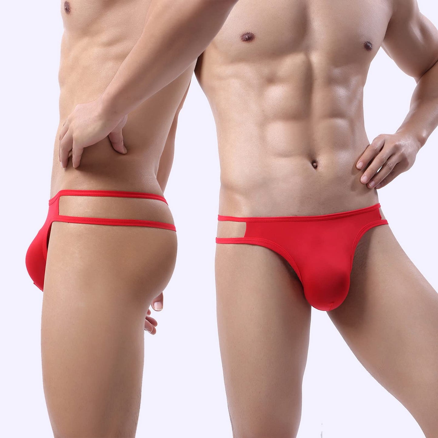 Faringoto Men's Thong Bikini Underwear,Seamless Thongs,Men's Ice Silk G-String