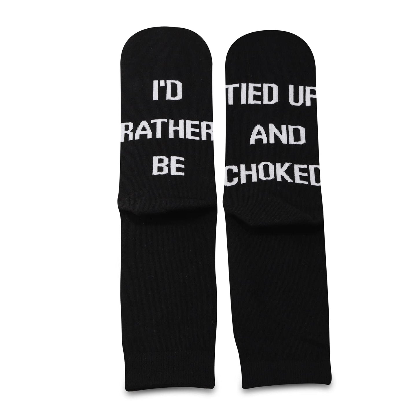 TSOTMO Tied Up Adult Sex Socks Couple Foreplay BDSM Erotic Gift Date Night Game Gift I'd Rather Be Tied Up and Choked Socks (C.Tied Up)