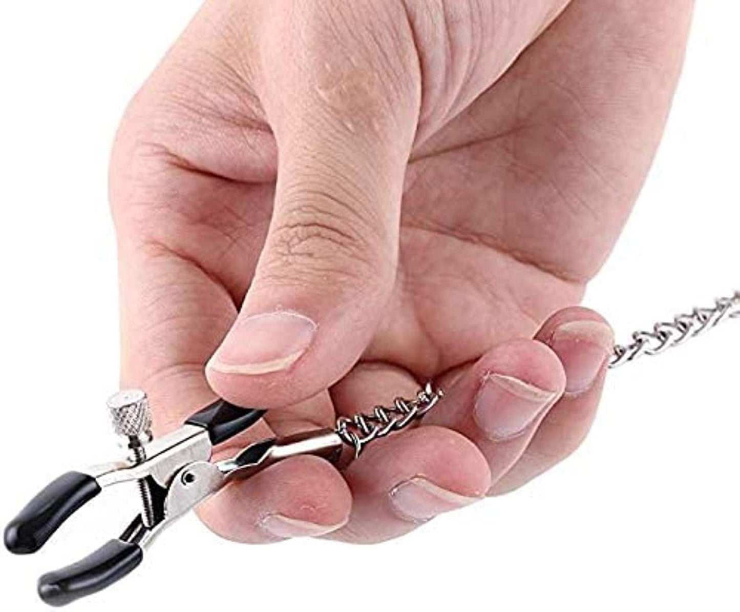 Sponver Adjustable Metal Nipple Clamps Non-Piercing Adjustable Metal Nipple Clamps On Nipple Rings Decorative Clip for Clothing Accessories On Nipple Rings Decorative (GV)
