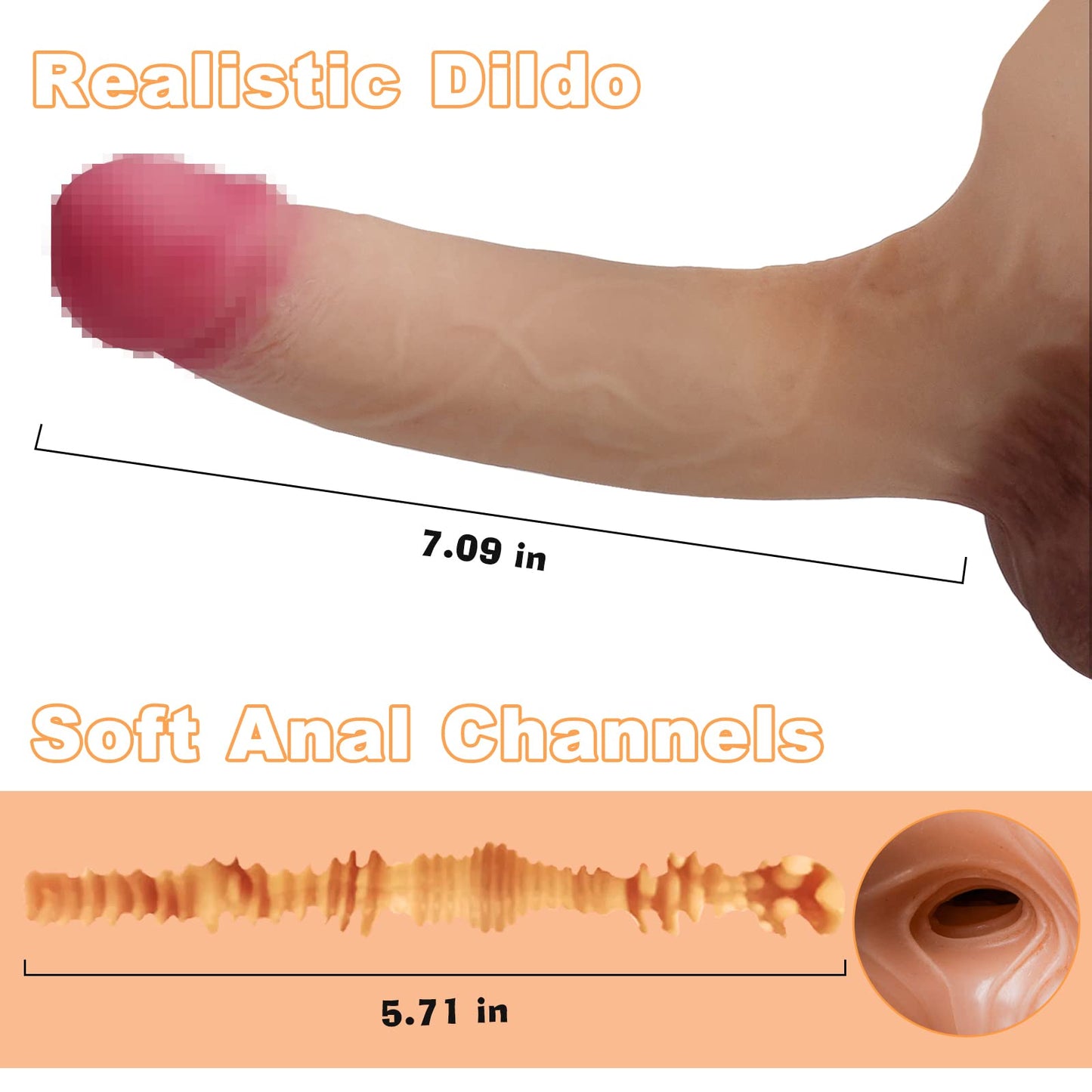 TANTALY 19.8LB Shemale Sex Doll Torso Real Transsexual Love Dolls with 7 inch Penis Dildo Sex Toy Adult Pleasure Silicone Realistic Breast Anal Unisex Masturbator for Men Women Gay Couple Sarina