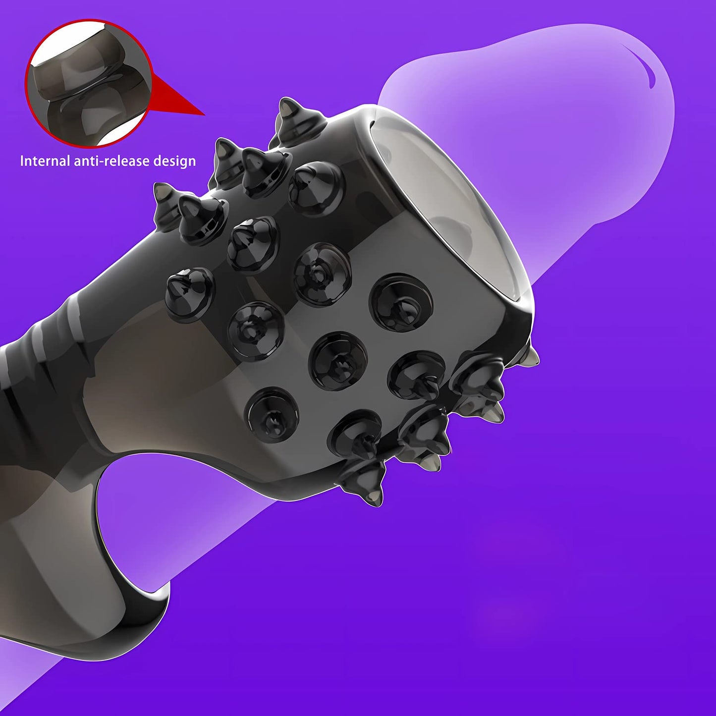 2pcs Penis Sleeve Sex Toys for Men - Silicone Cock Rings Testicle Sleeve Enlargement Enhancer for Increasing Sexual Performance Sleeve Toys for Couples (B)