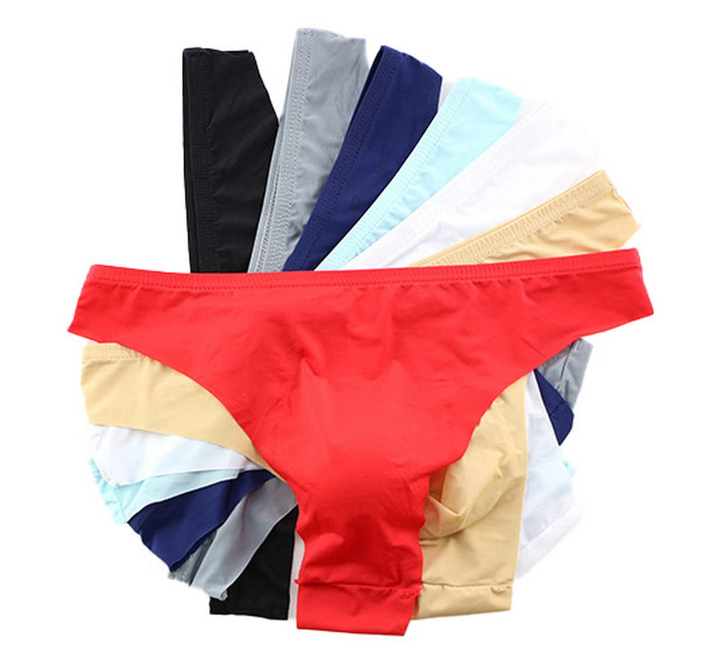 Faringoto Men's Low Rise Thong U-Shaped Convex Briefs, Soft and Comfortable Lightweight Breathable Underwear