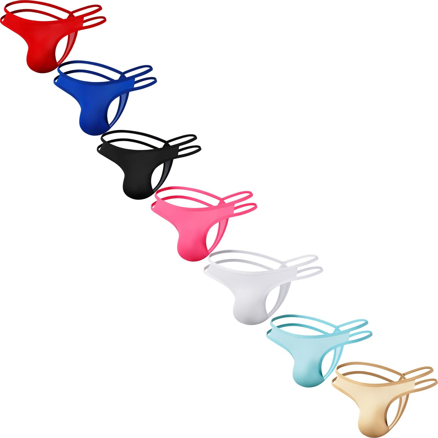 Faringoto Men's Thong Bikini Underwear,Seamless Thongs,Men's Ice Silk G-String