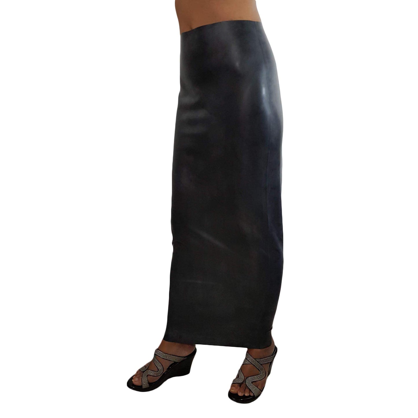 Lequida Black Latex 100% Rubber Long Hobble Skirt HOT (one Size)