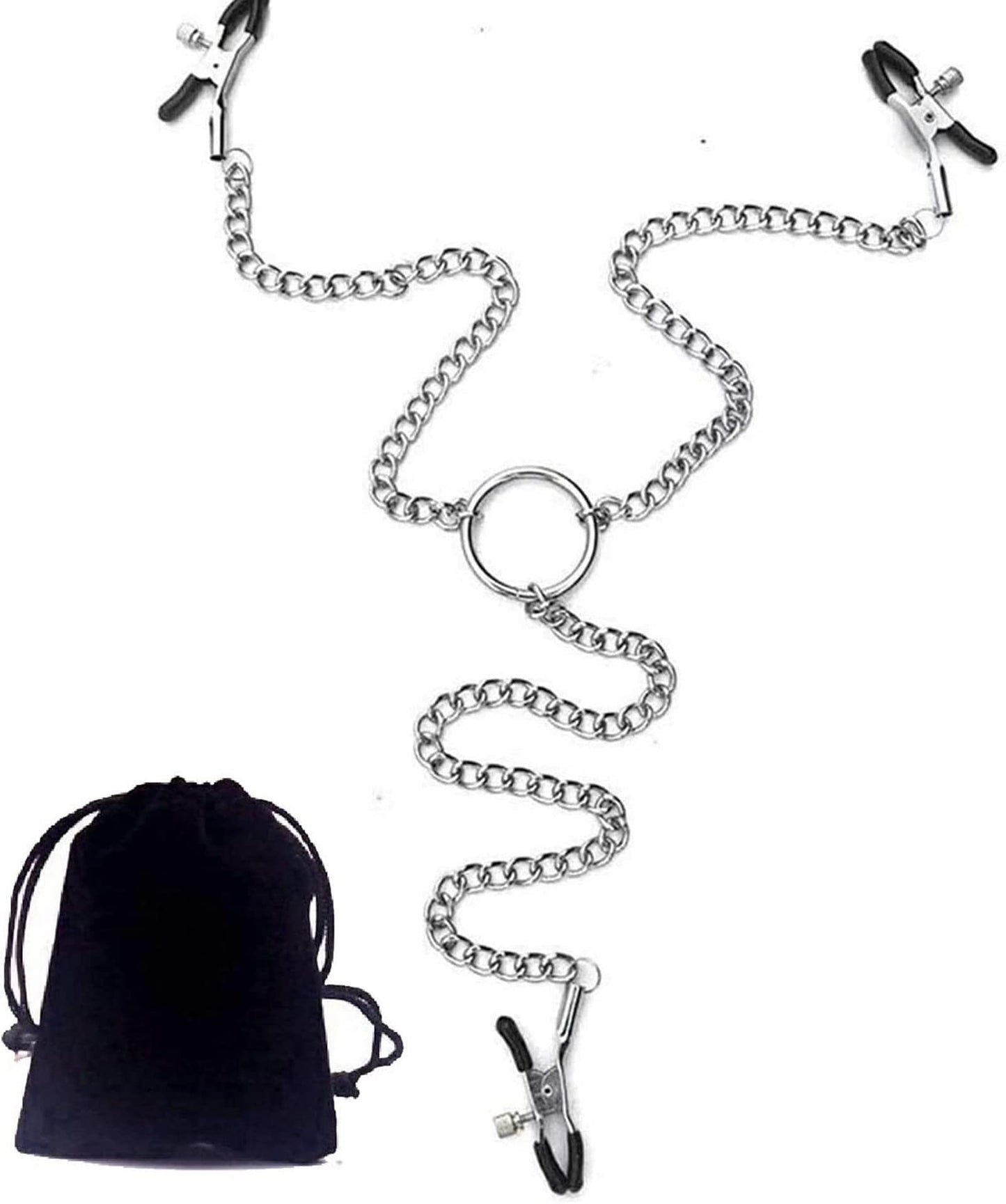 Sponver Adjustable Metal Nipple Clamps Non-Piercing Adjustable Metal Nipple Clamps On Nipple Rings Decorative Clip for Clothing Accessories On Nipple Rings Decorative (GV)