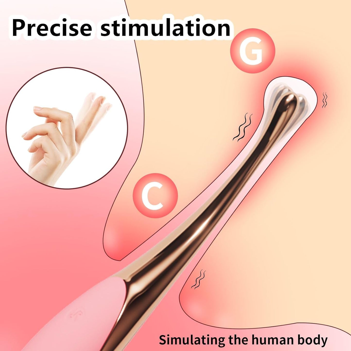 2024 New Upgrade Stimulator for Girls Ladies,Quiet Waterproof Massage Stick for Women_Vib-Rator Massage Rod for Women USB Charging Gift for Her Rose16