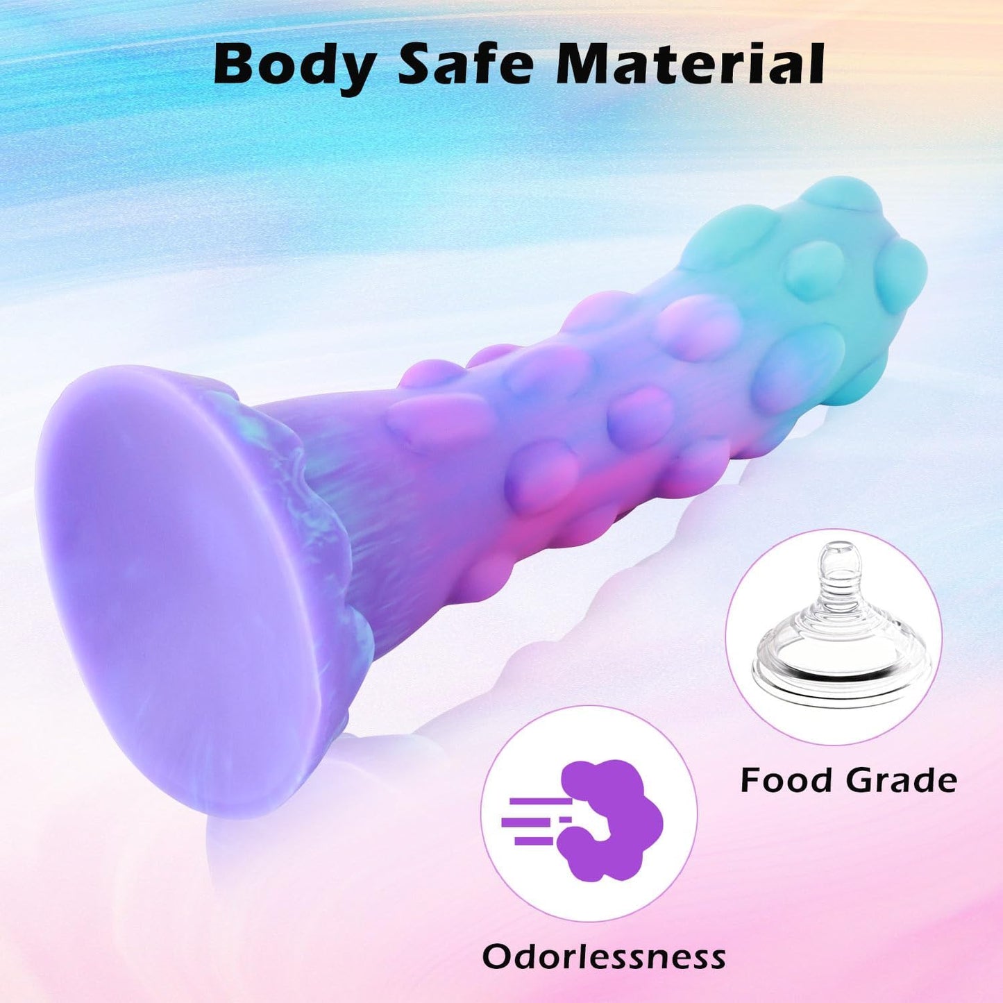 Monster Dildo Fantasy Dildo Slim Beginner Dildo, Lifelike Soft Silicone Knot Thin Dildos, Realistic Small Penis with Suction Cup, Sex Toys for Men and Women