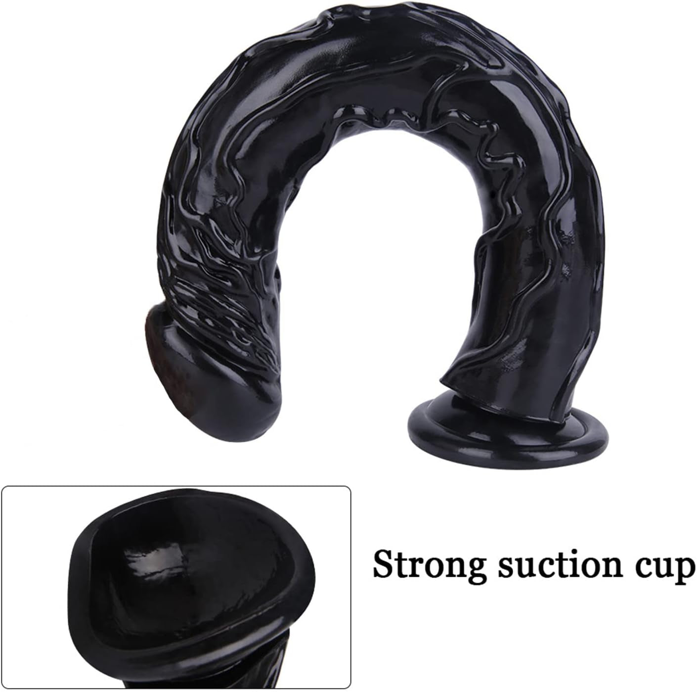 13 Inch Long Realistic Dildo with Strong Suction Cup, Lifelike Flexible Thick Adult Sex Toys Huge Large Anal Dildos for Women - Black